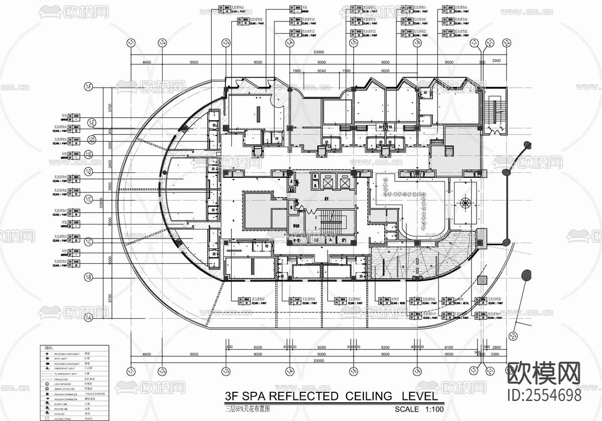 SPA美容养生按摩会所cad施工图下载（渲染图3）
