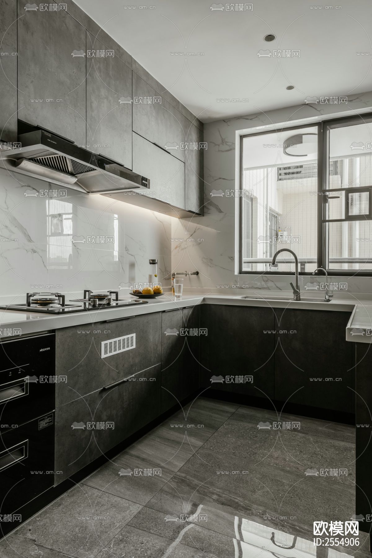 大平层豪宅CAD施工图下载（渲染图4）