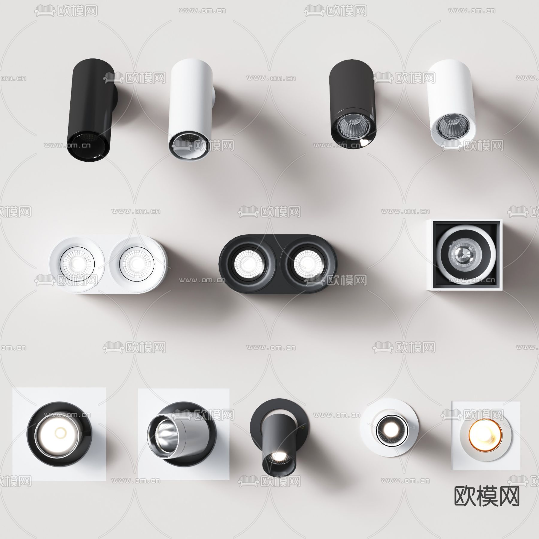 筒灯 射灯 斗胆灯3d模型下载