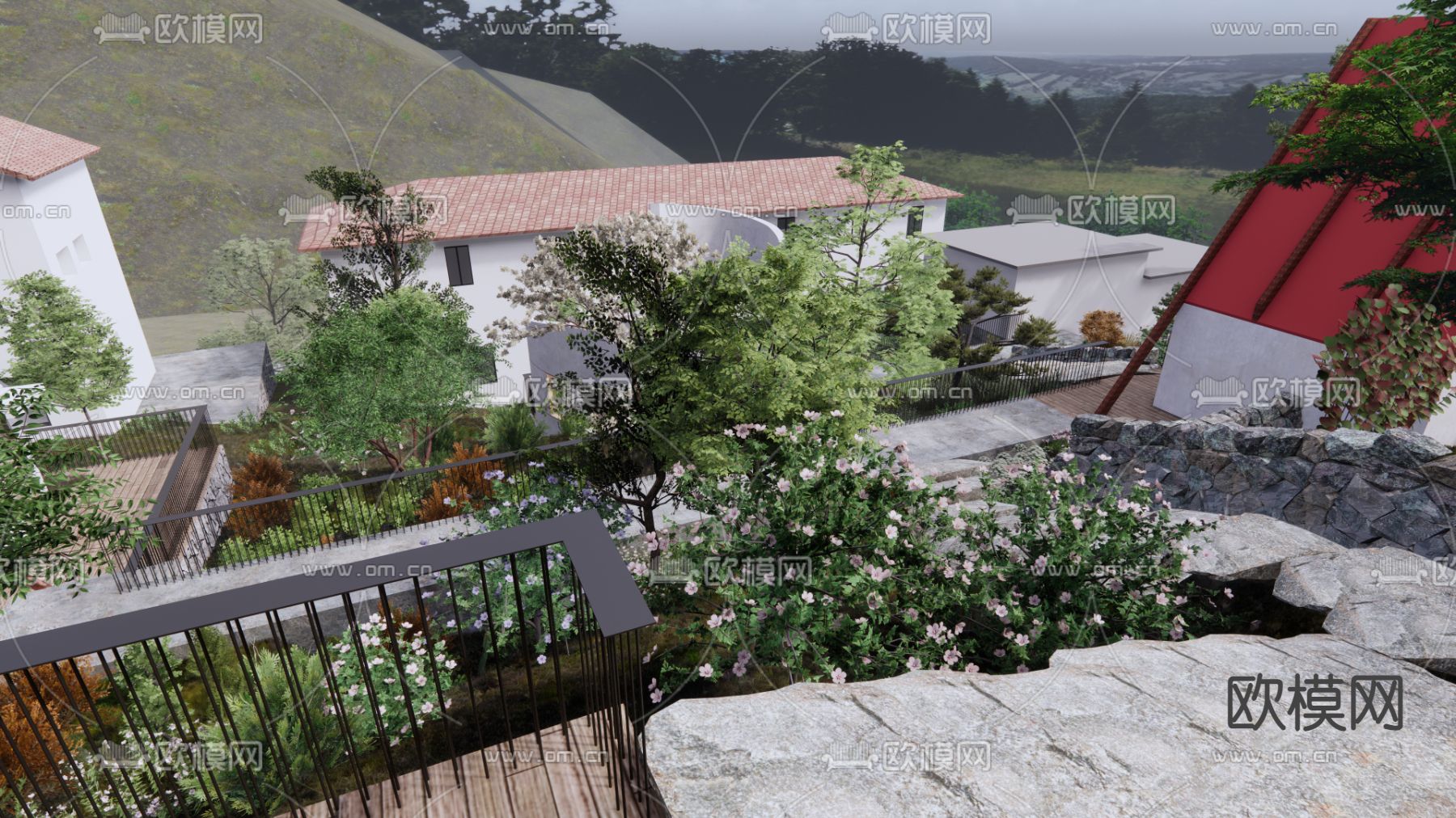 民宿酒店su模型下载（渲染图4）