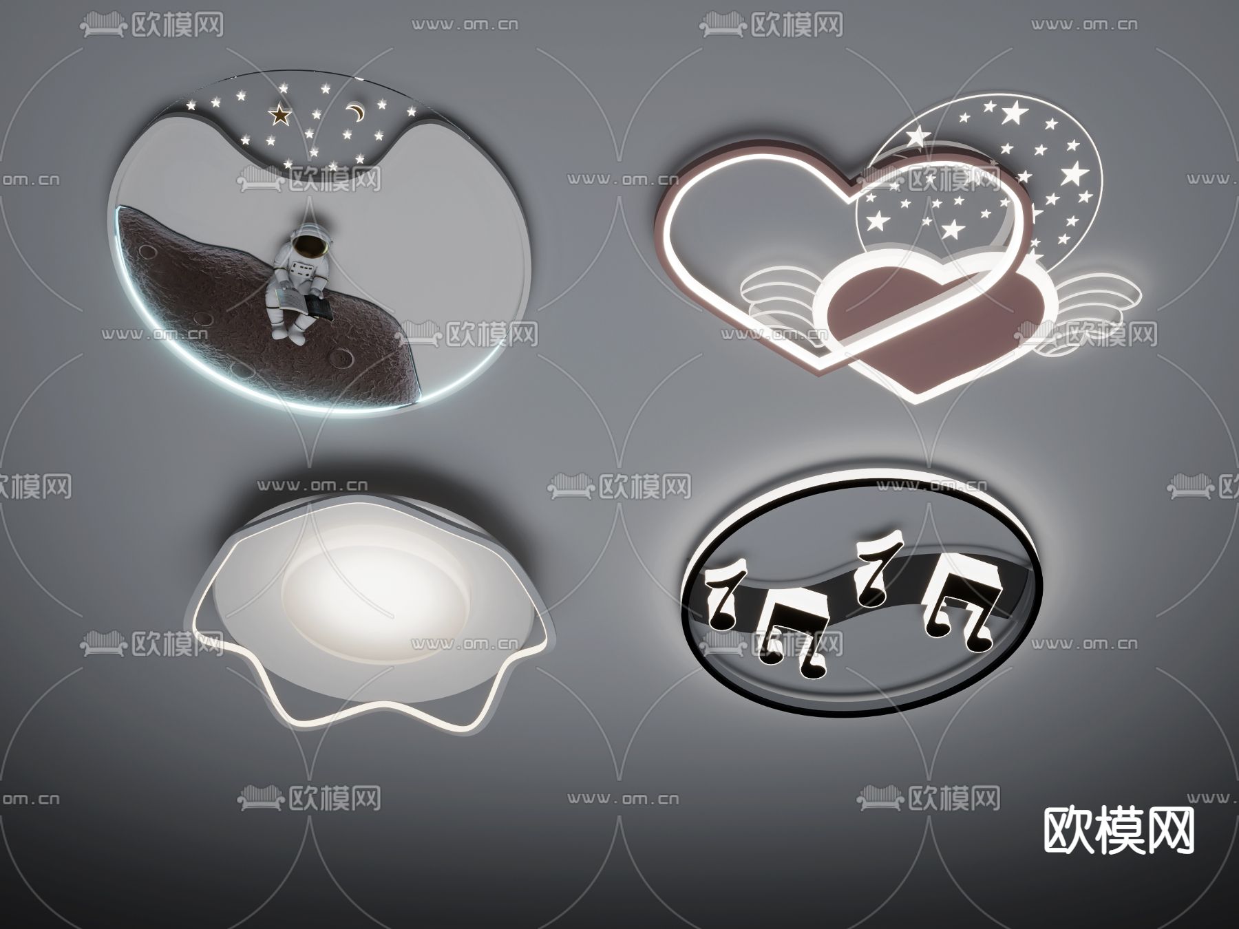 现代吸顶灯3d模型下载