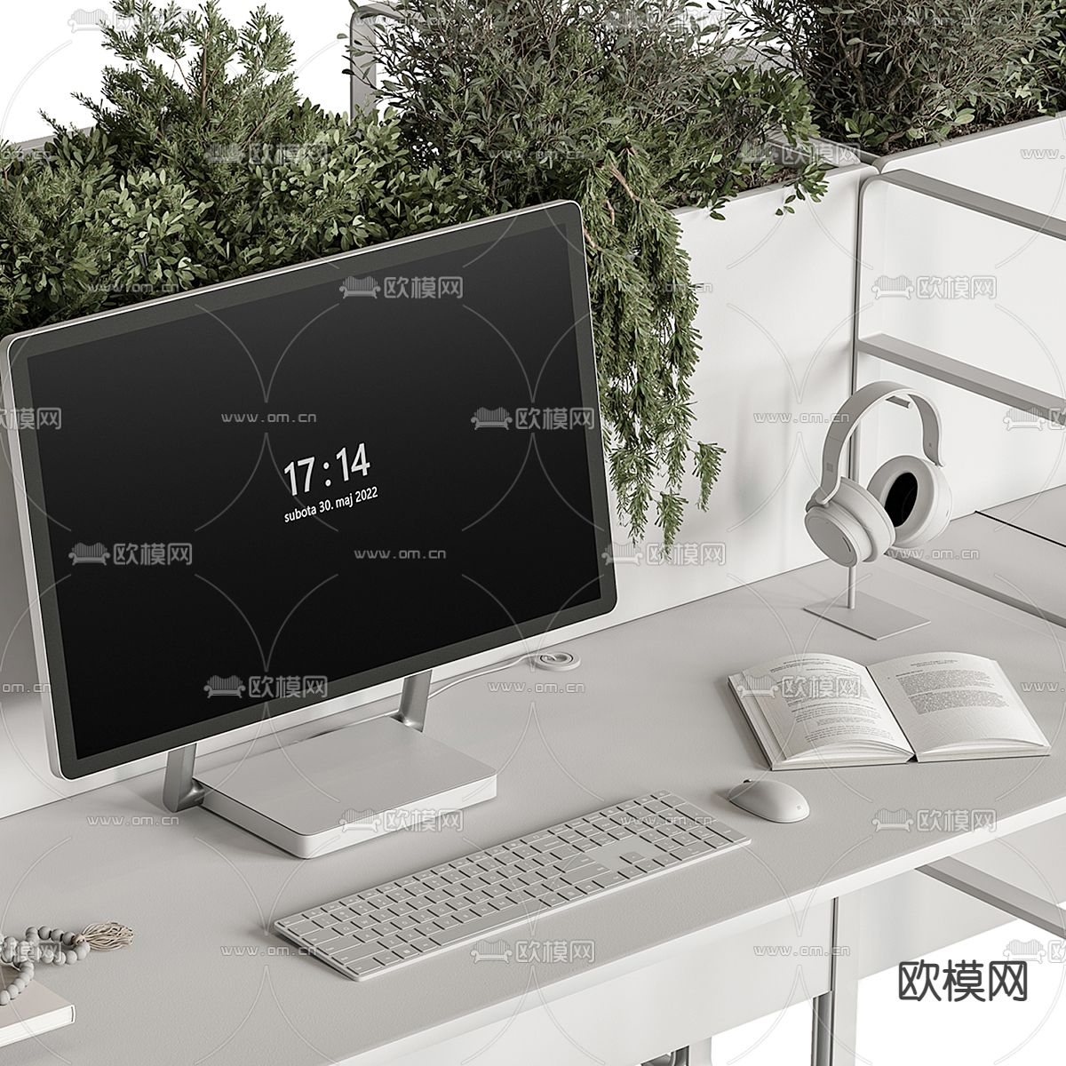 卡位办公桌 工位3d模型