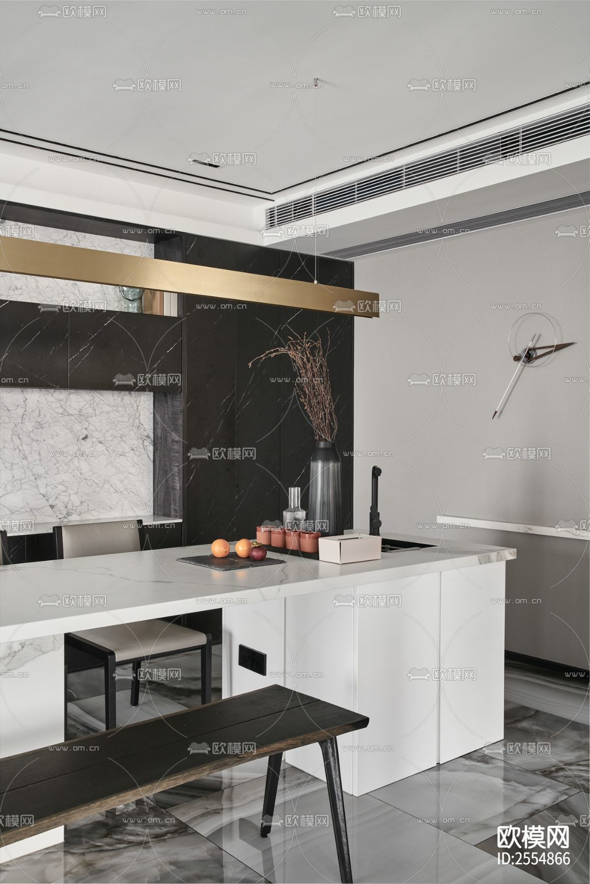 大平层豪宅CAD施工图下载（渲染图6）