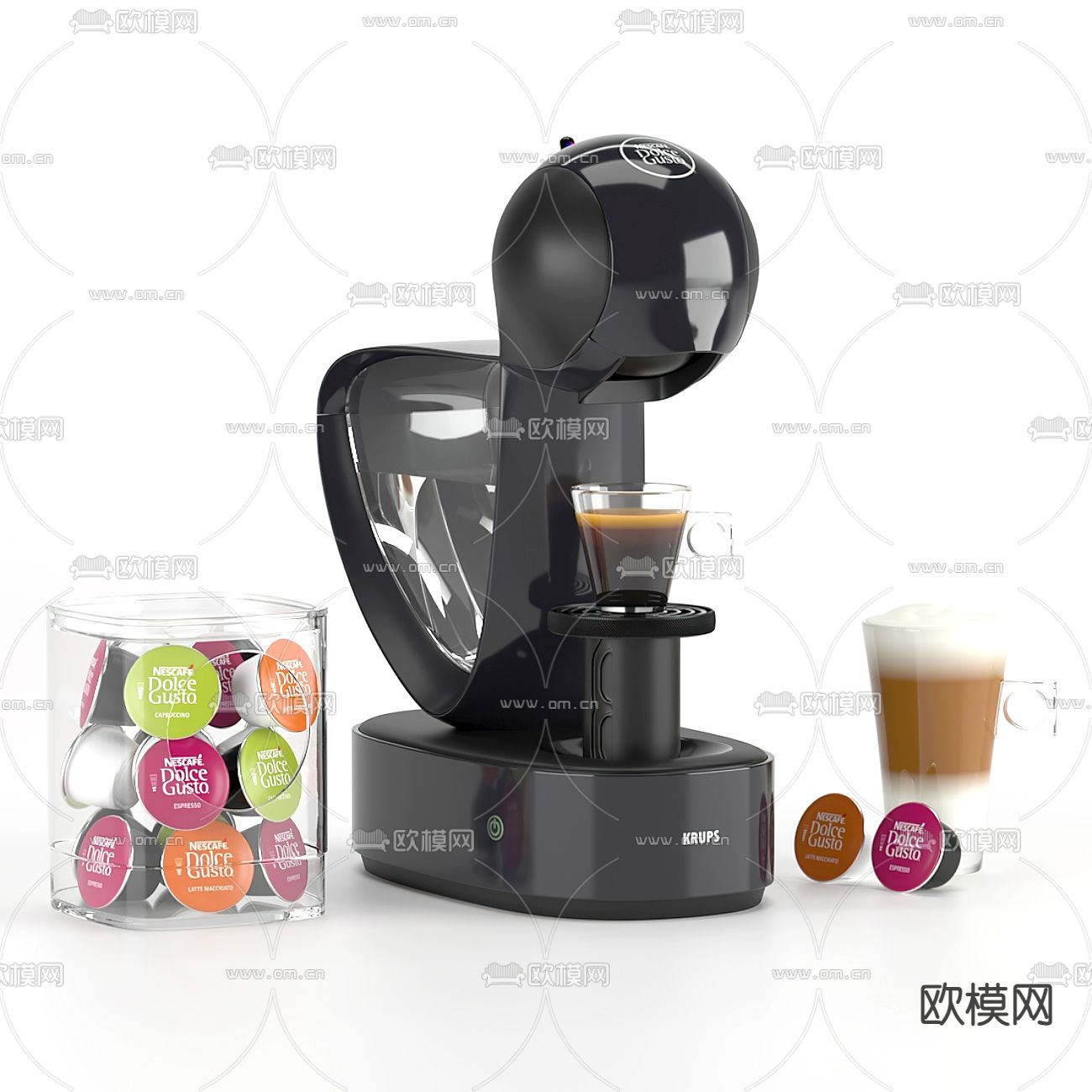 咖啡机 咖啡胶囊3d模型下载（渲染图1）