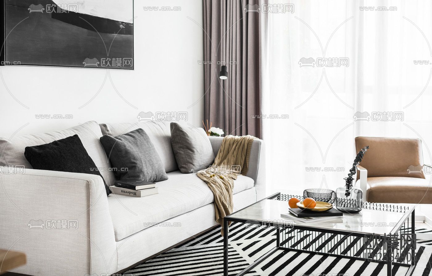 大平层豪宅CAD施工图下载（渲染图8）