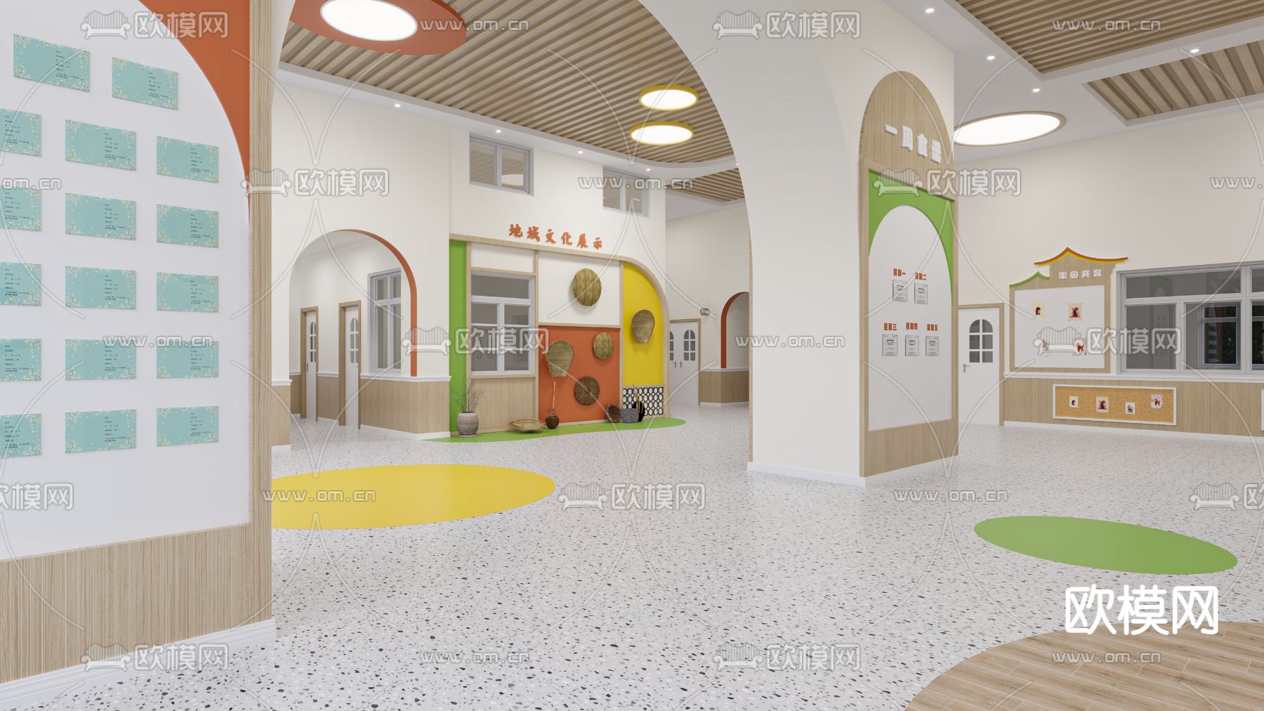 现代幼儿园3d模型下载（渲染图4）