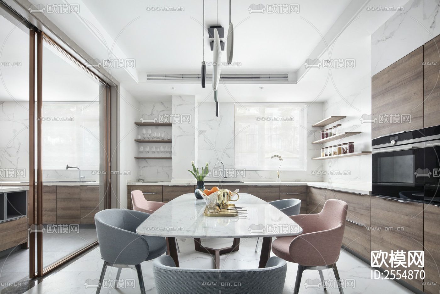 大平层豪宅CAD施工图下载（渲染图4）