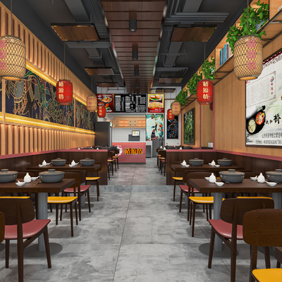  快餐店 小吃店 炸鸡店su模型 