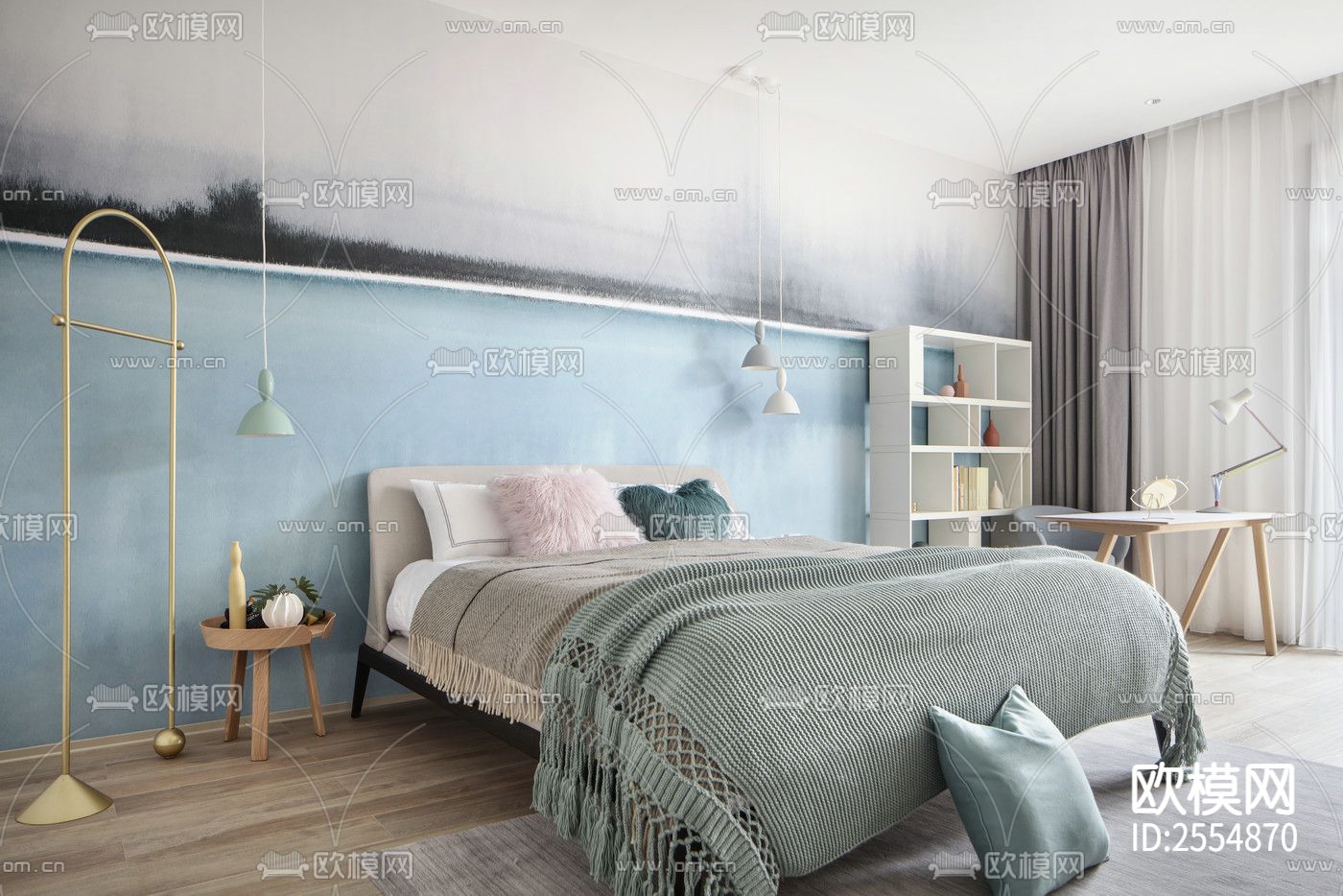 大平层豪宅CAD施工图下载（渲染图7）