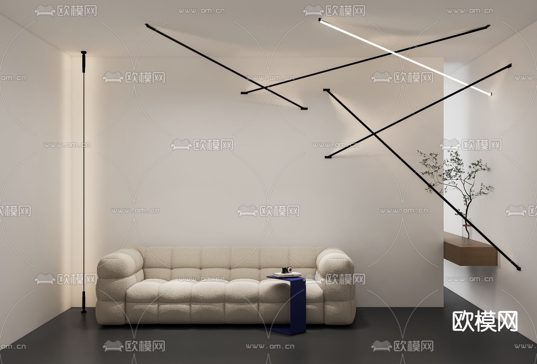 现代多人沙发su模型