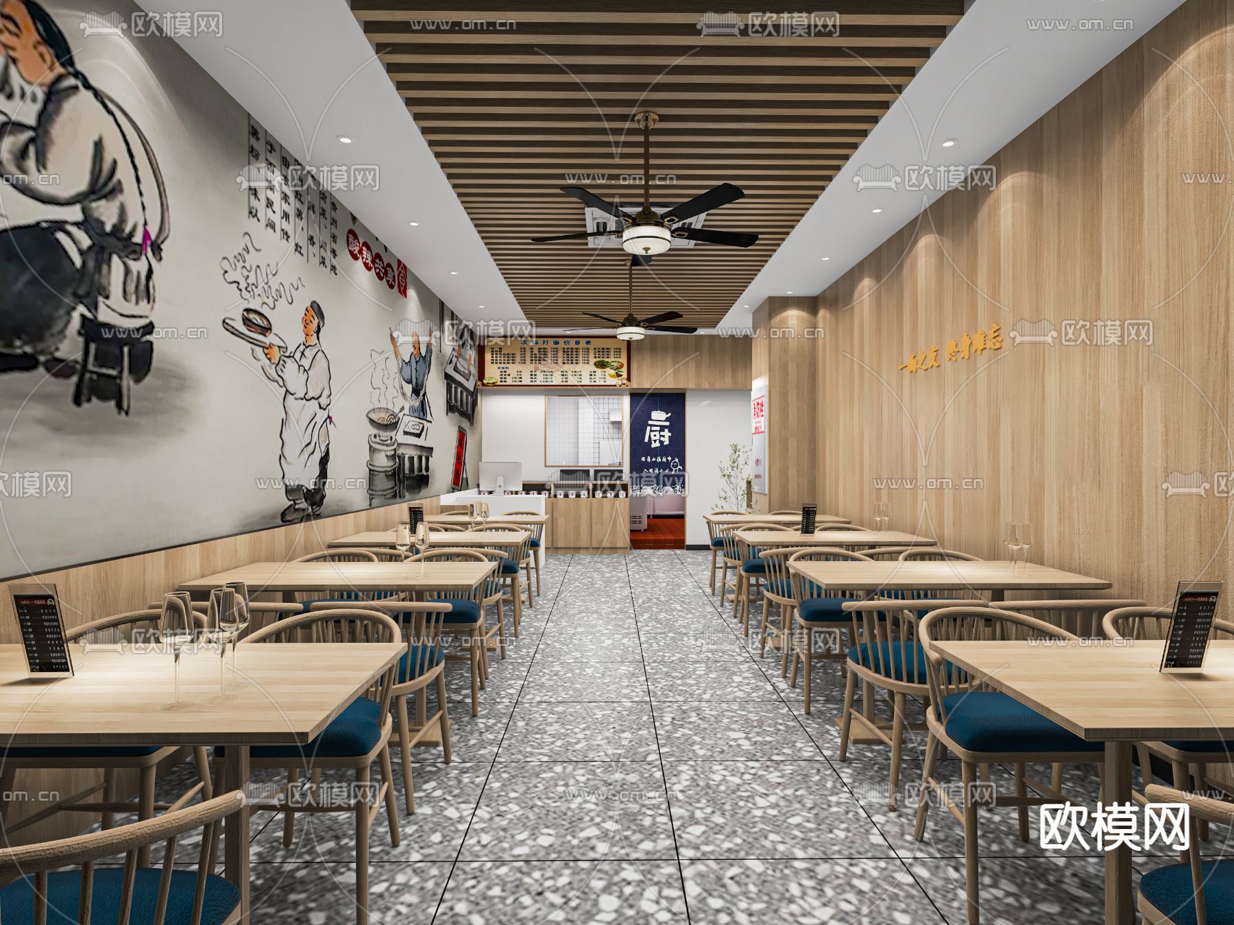 面馆 卤粉店su模型下载