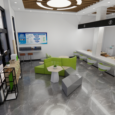  办事大厅 便民服务中心su模型 