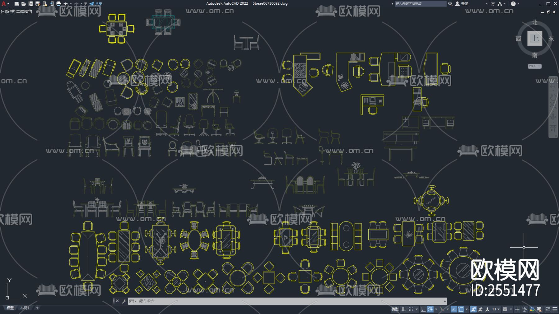 桌椅CAD图库下载