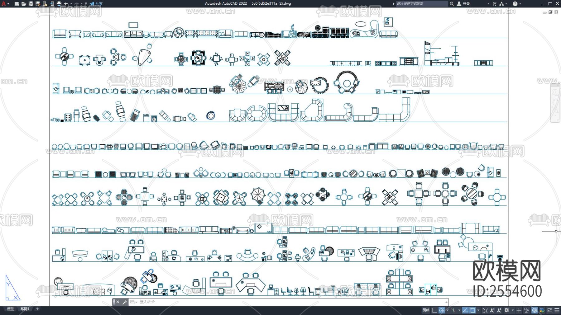 CAD室内常用平面cad图库下载