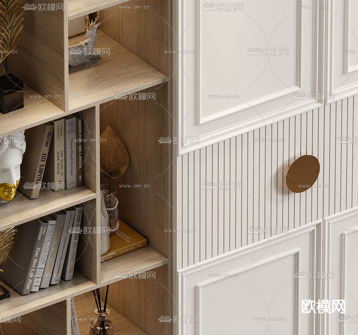 新古典衣柜3d模型下载（渲染图2）