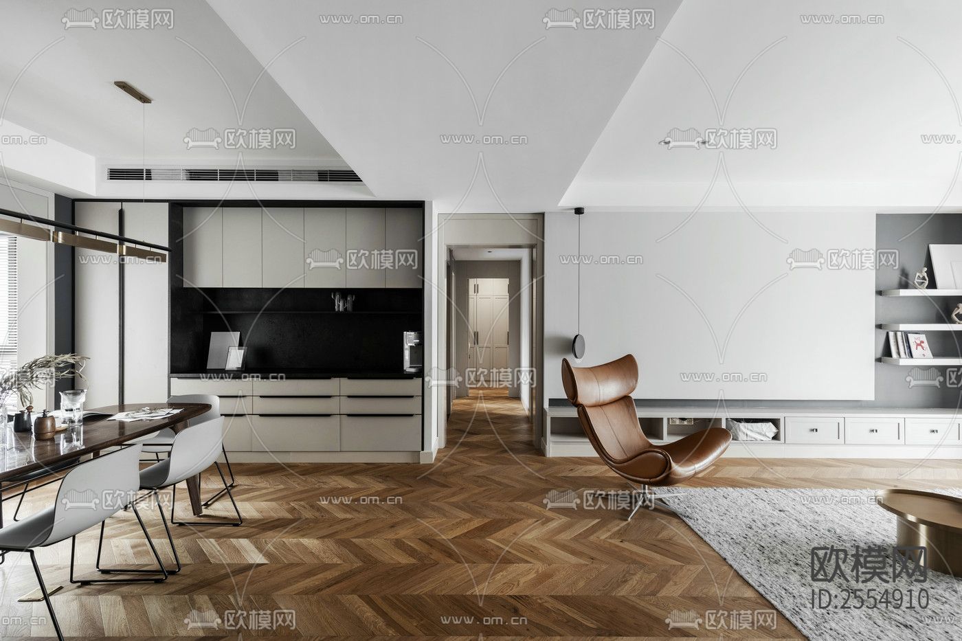 大平层豪宅CAD施工图下载（渲染图6）