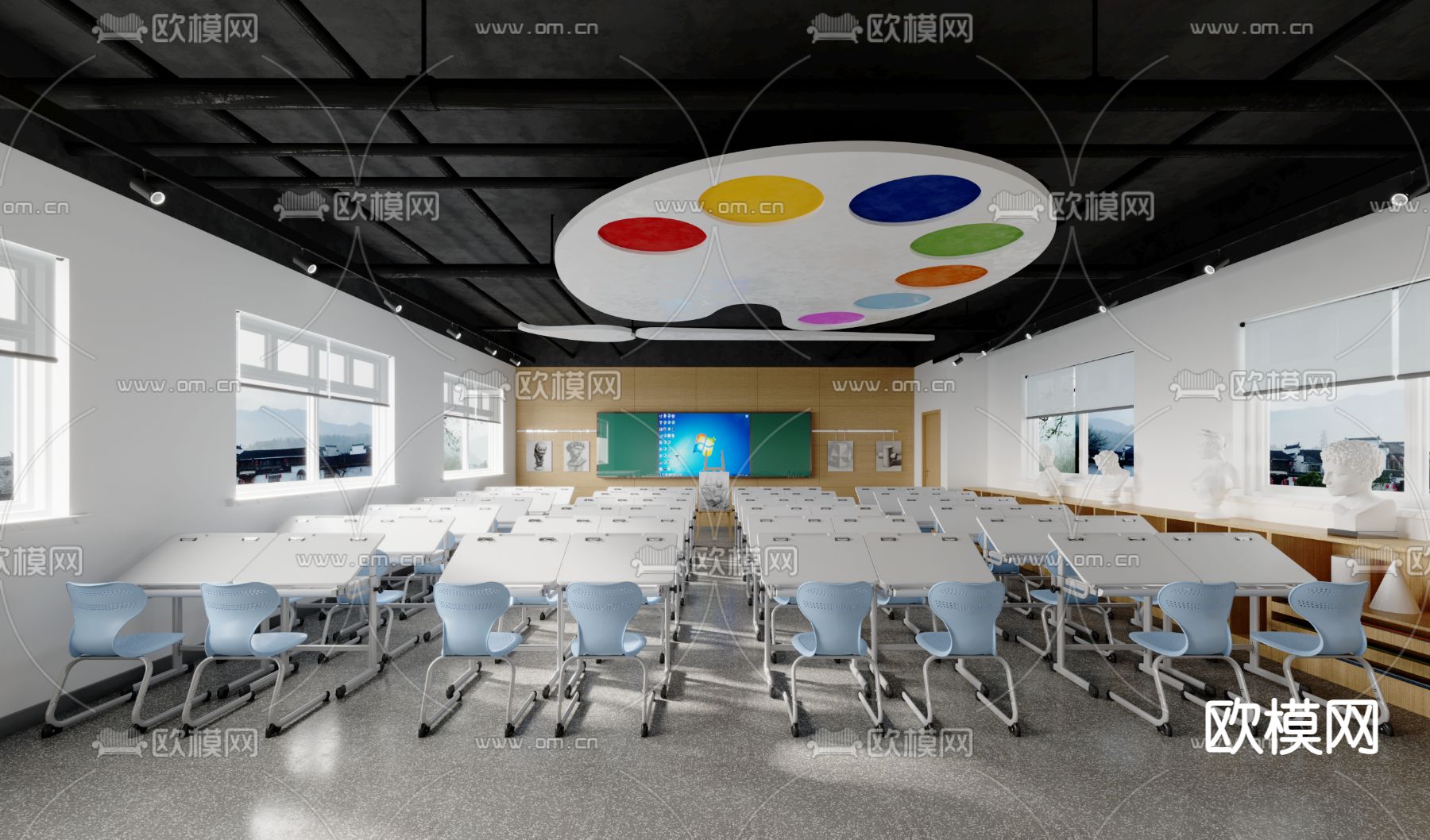 美术教室3d模型下载