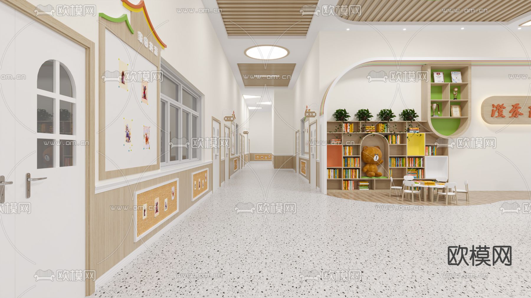 现代幼儿园3d模型下载（渲染图5）