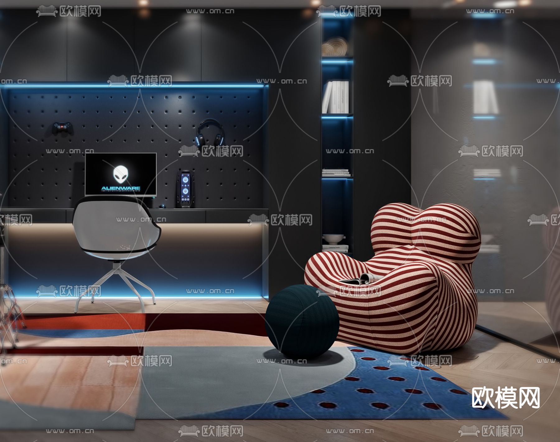 娱乐室 电竞室 游戏室 音乐室3d模型