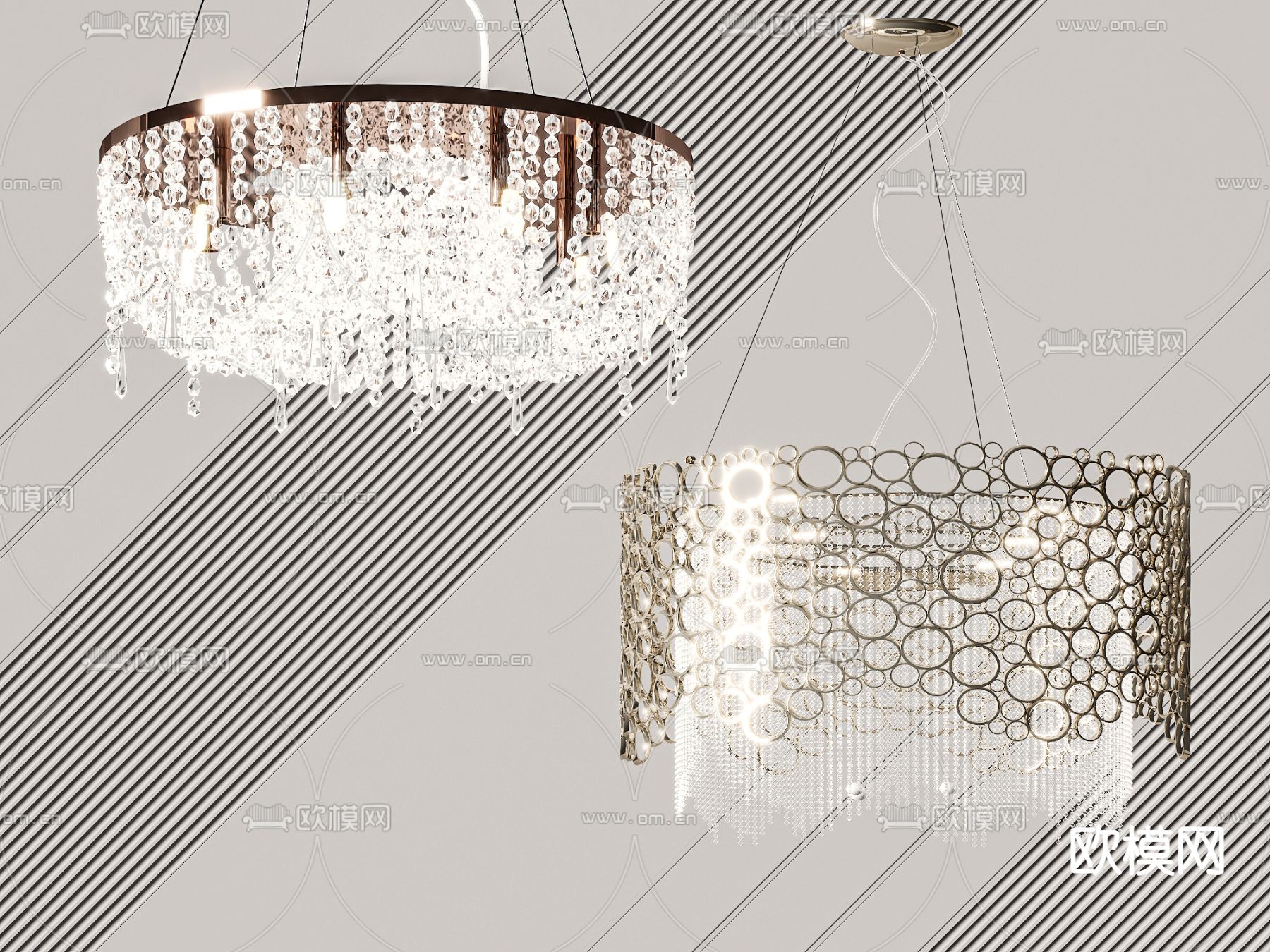水晶吊灯 大堂吊灯3d模型下载