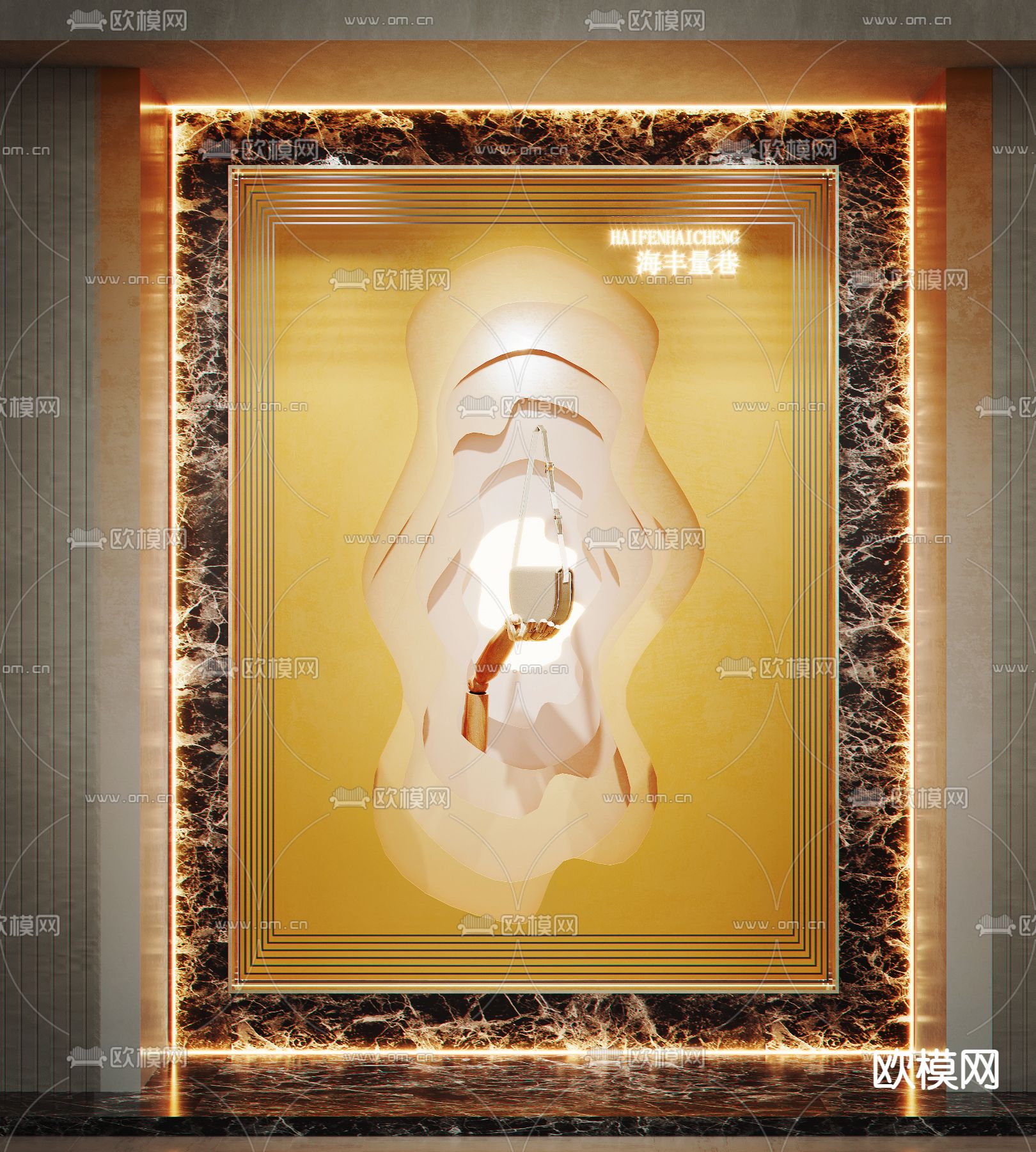 鞋包店橱窗su模型下载（渲染图1）