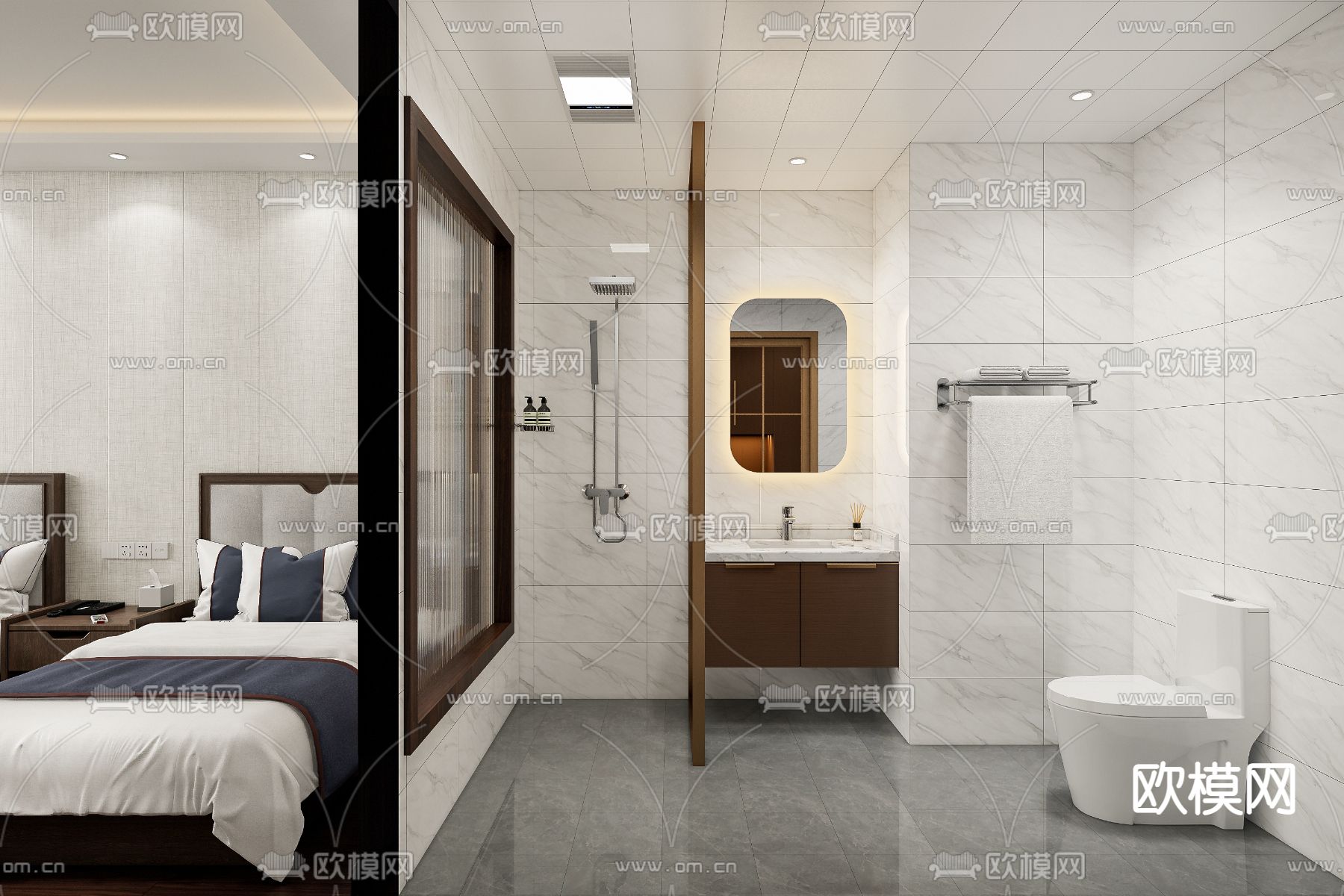 酒店客房su模型下载（渲染图3）