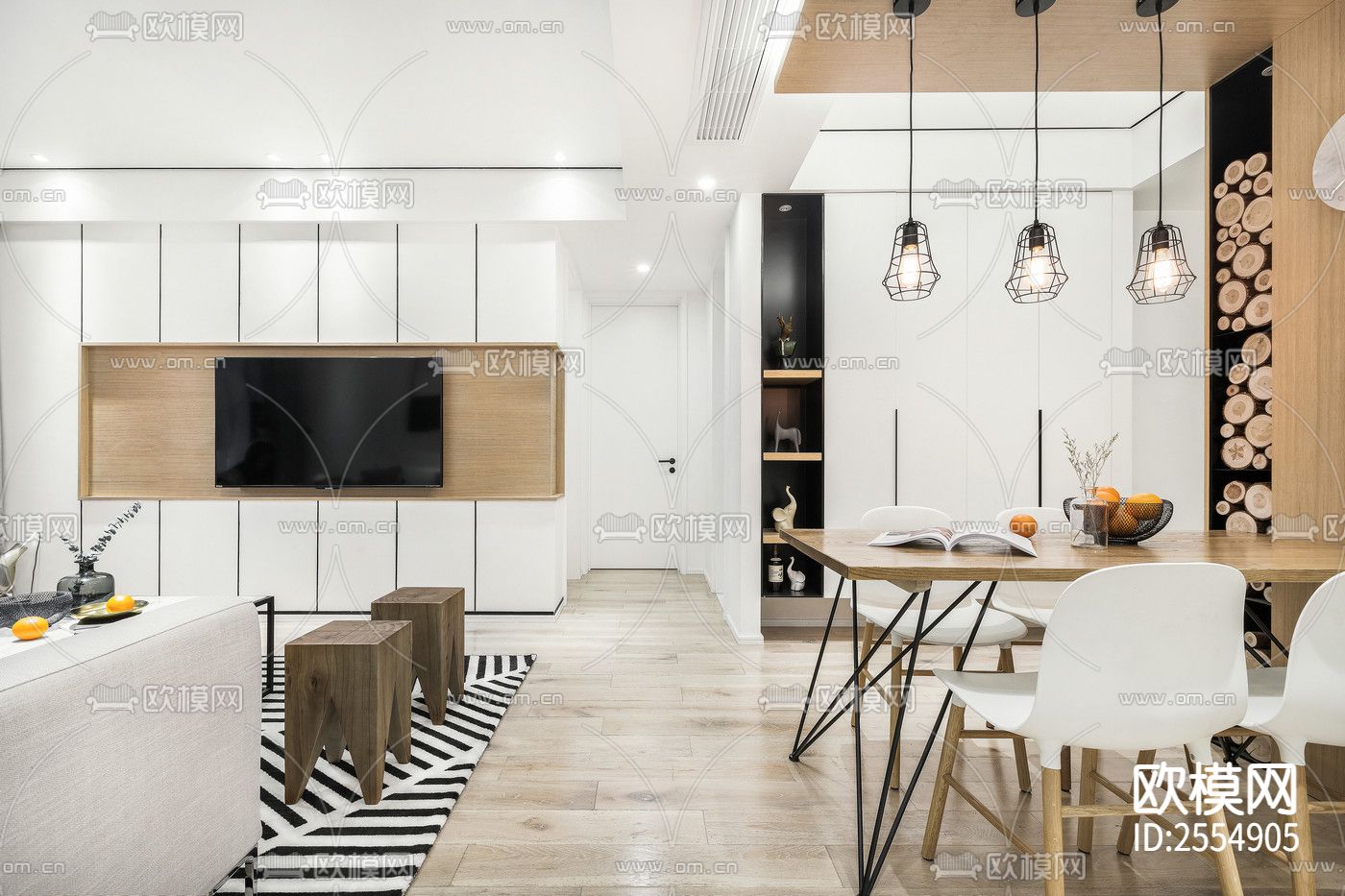 大平层豪宅CAD施工图下载（渲染图3）