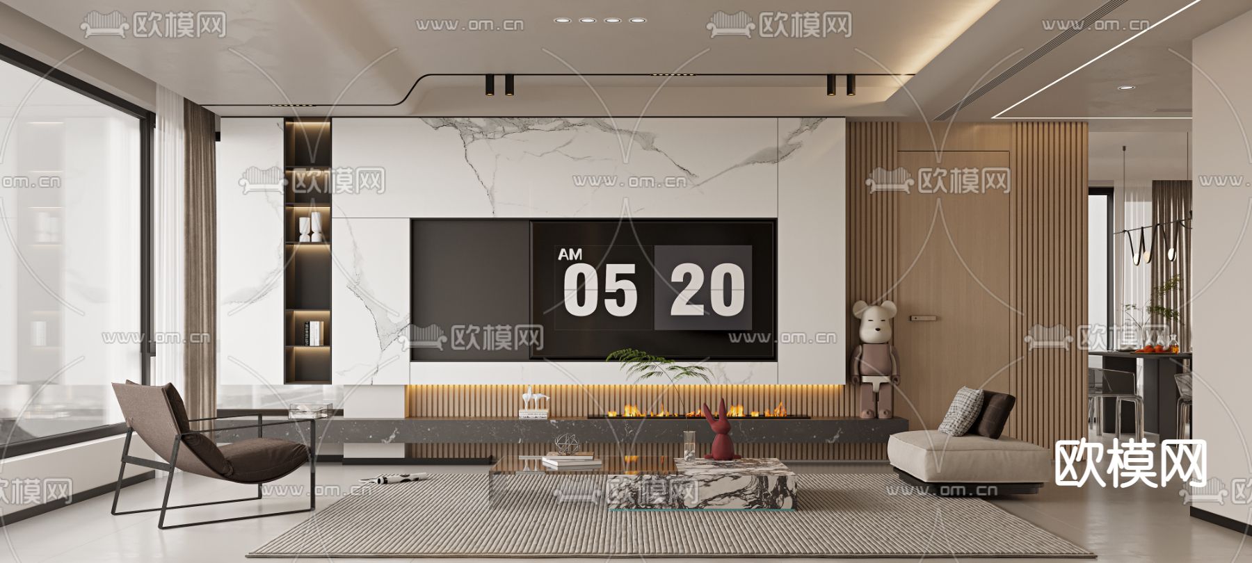 现代客餐厅3d模型