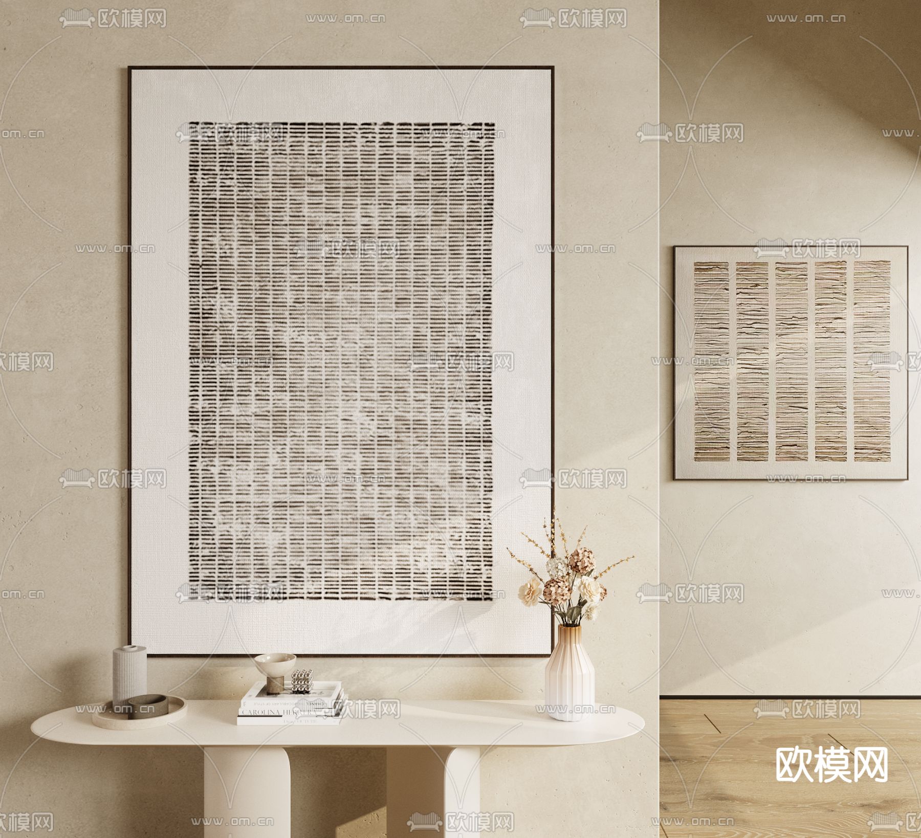 侘寂抽象画 装饰画 挂画3d模型下载_ID14007477_3dmax免费模型-欧模网