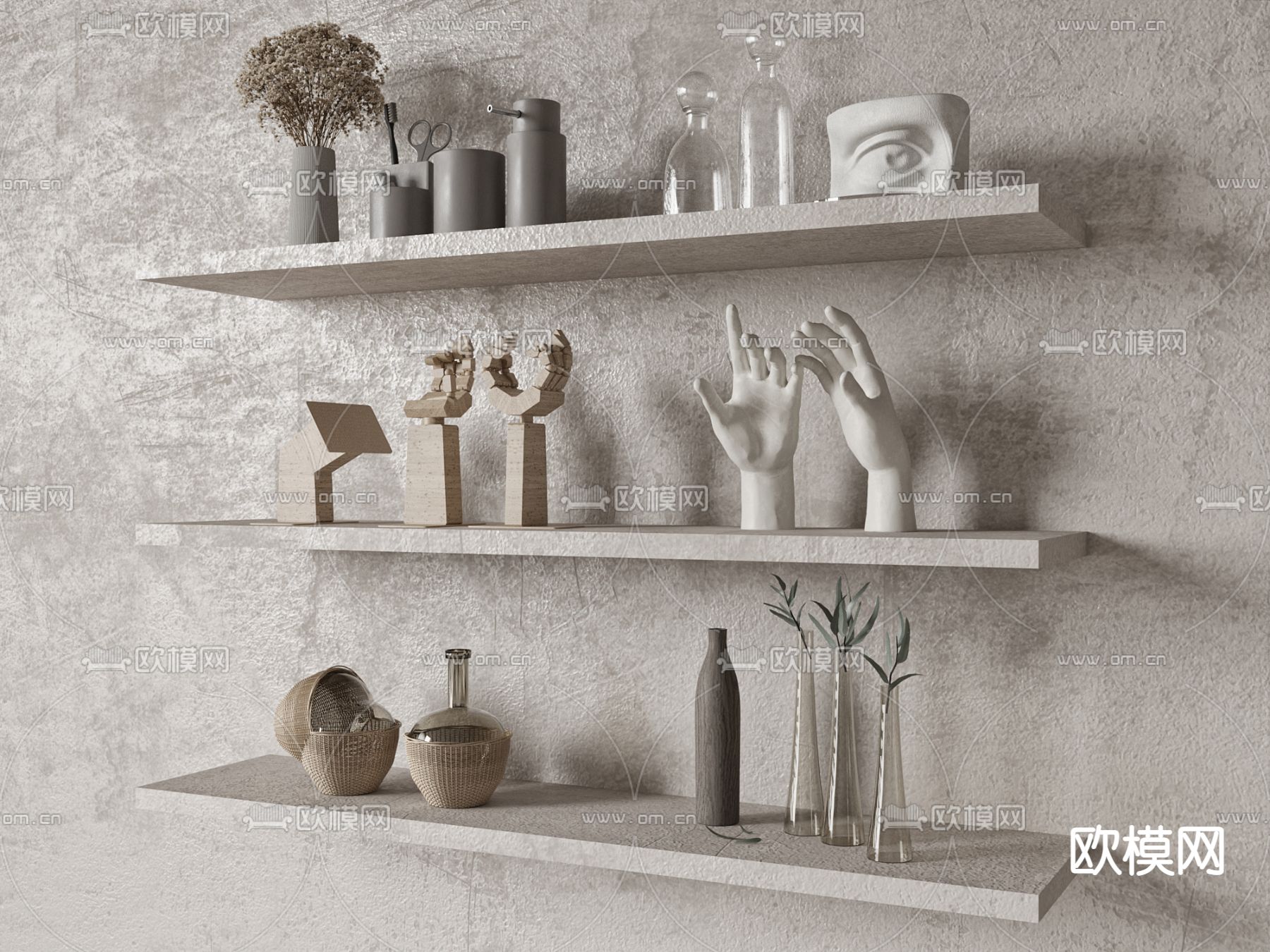 侘寂装饰摆件 陶瓷雕塑3d模型下载