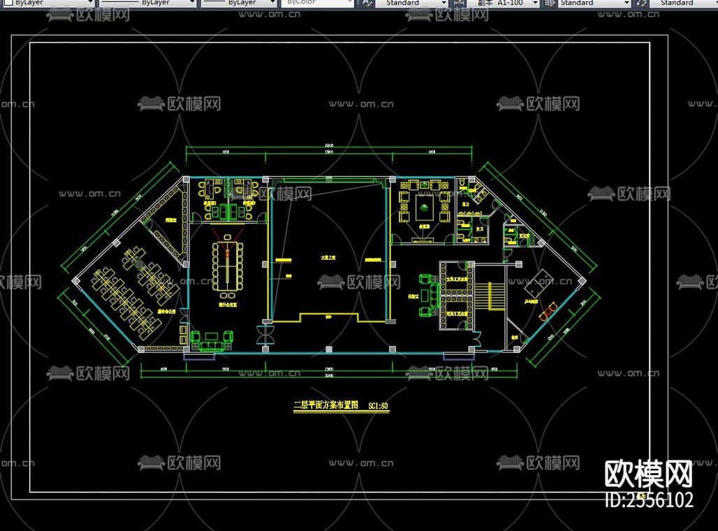 售楼部营销中心CAD施工图-免费3dmax模型库-欧模网