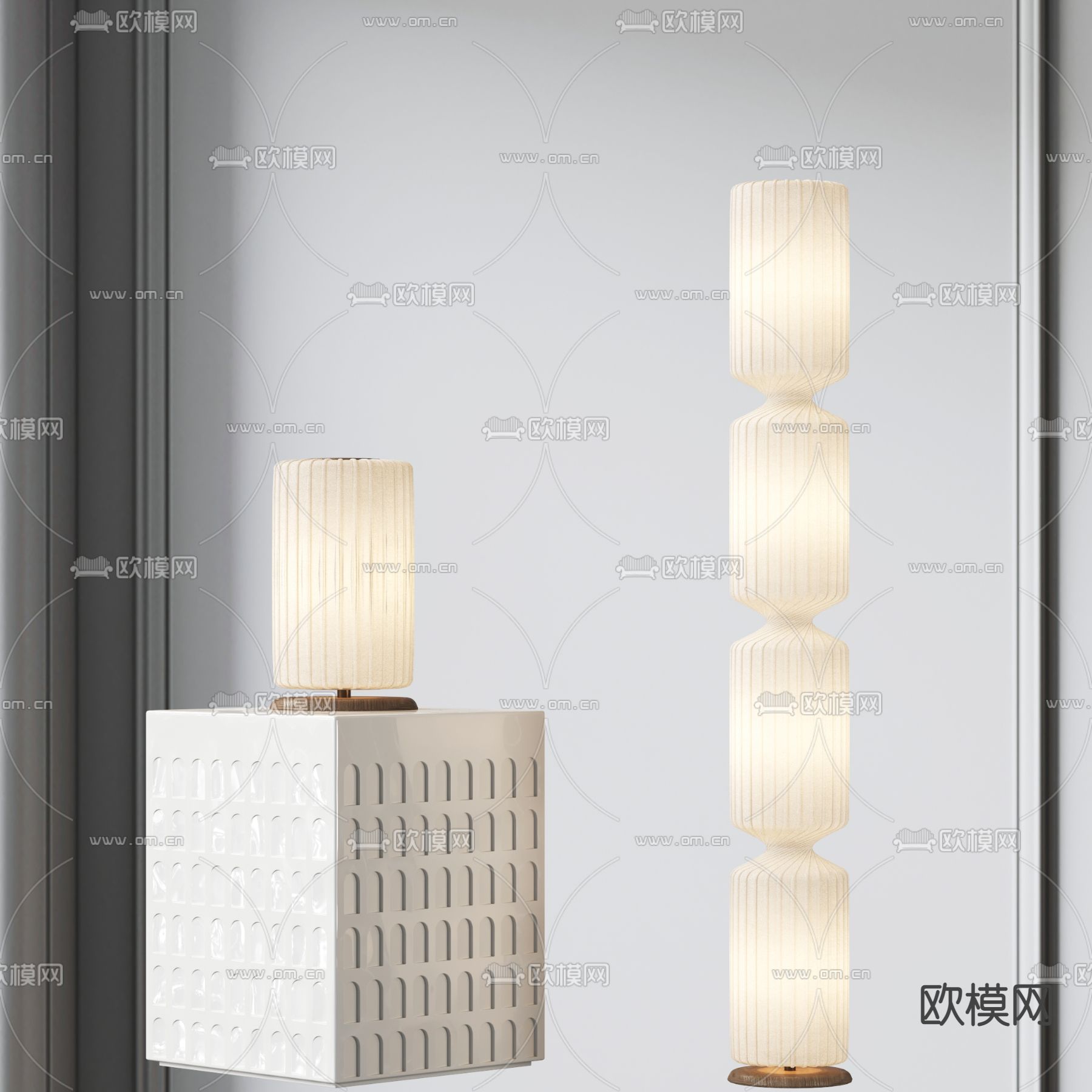 侘寂落地灯3d模型下载
