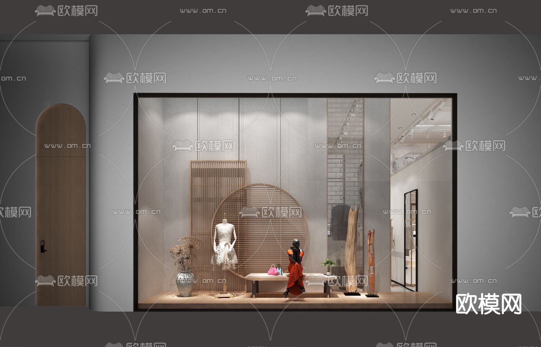 服装店 店铺 橱窗免费3d模型下载_ID14003120_3dmax免费模型-欧模网