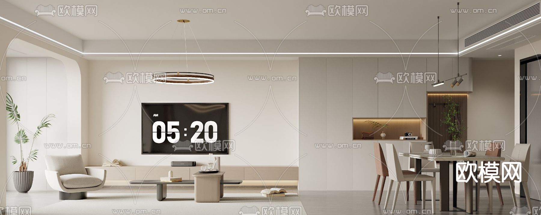 现代客餐厅3d模型