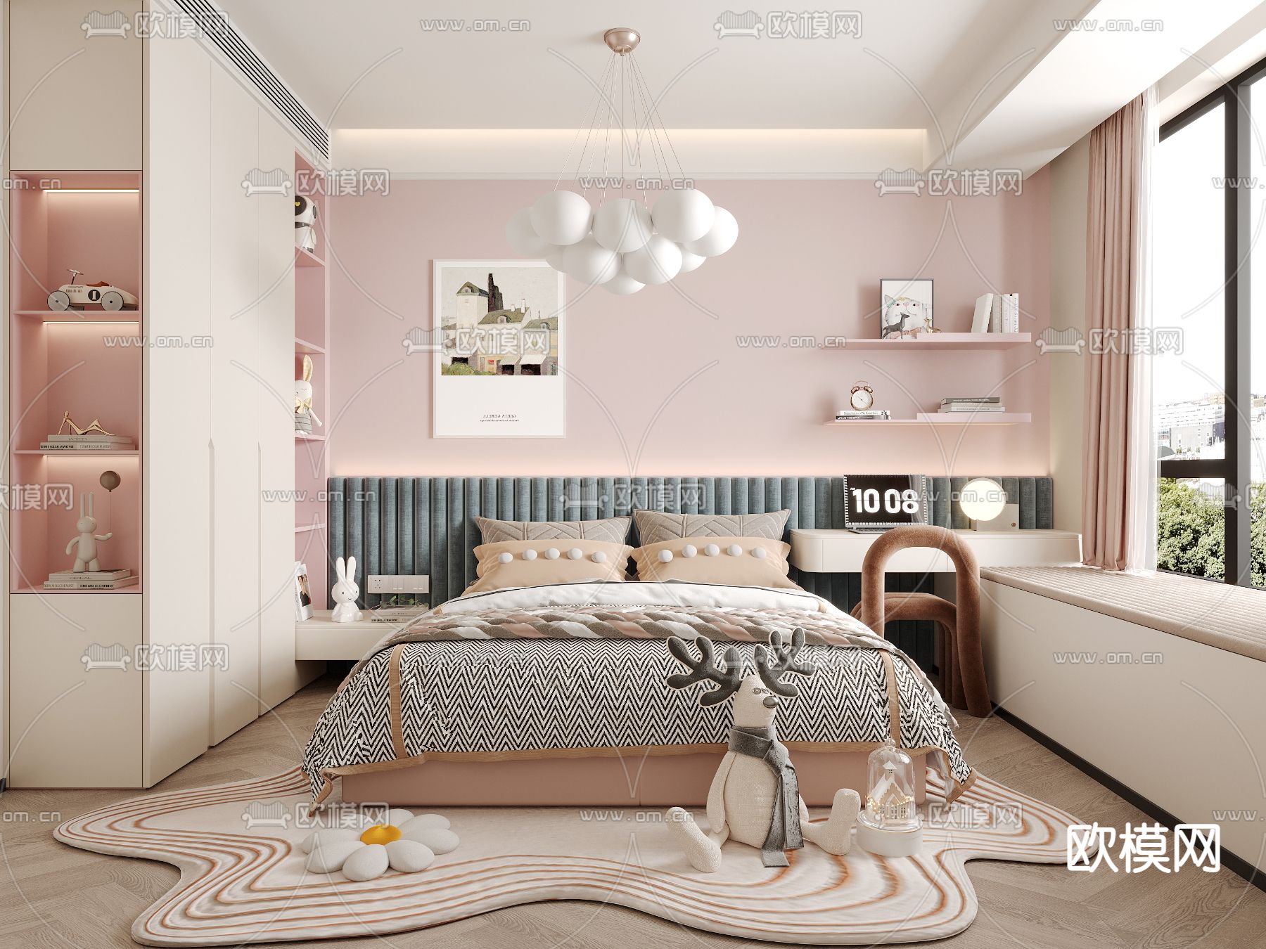 现代女儿房 小孩房 儿童房3d模型下载