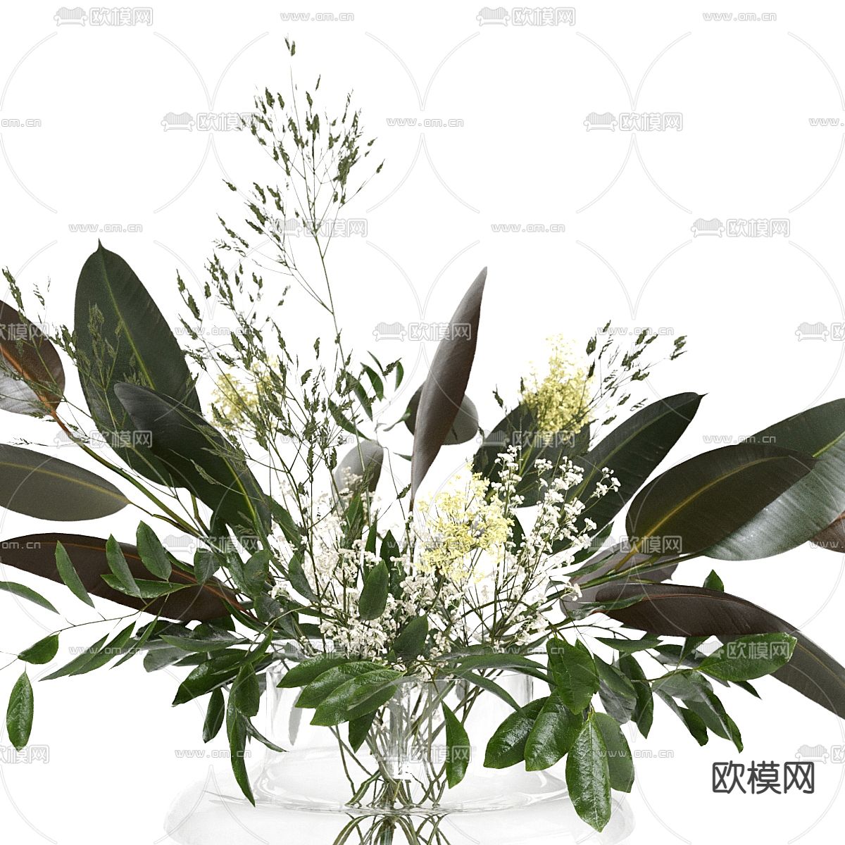 水培绿植 插花花瓶3d模型下载（渲染图4）