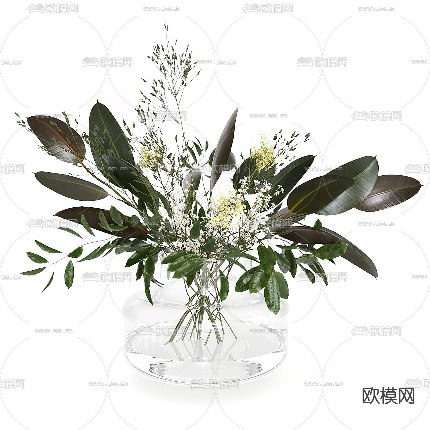 水培绿植 插花花瓶3d模型下载（渲染图1）