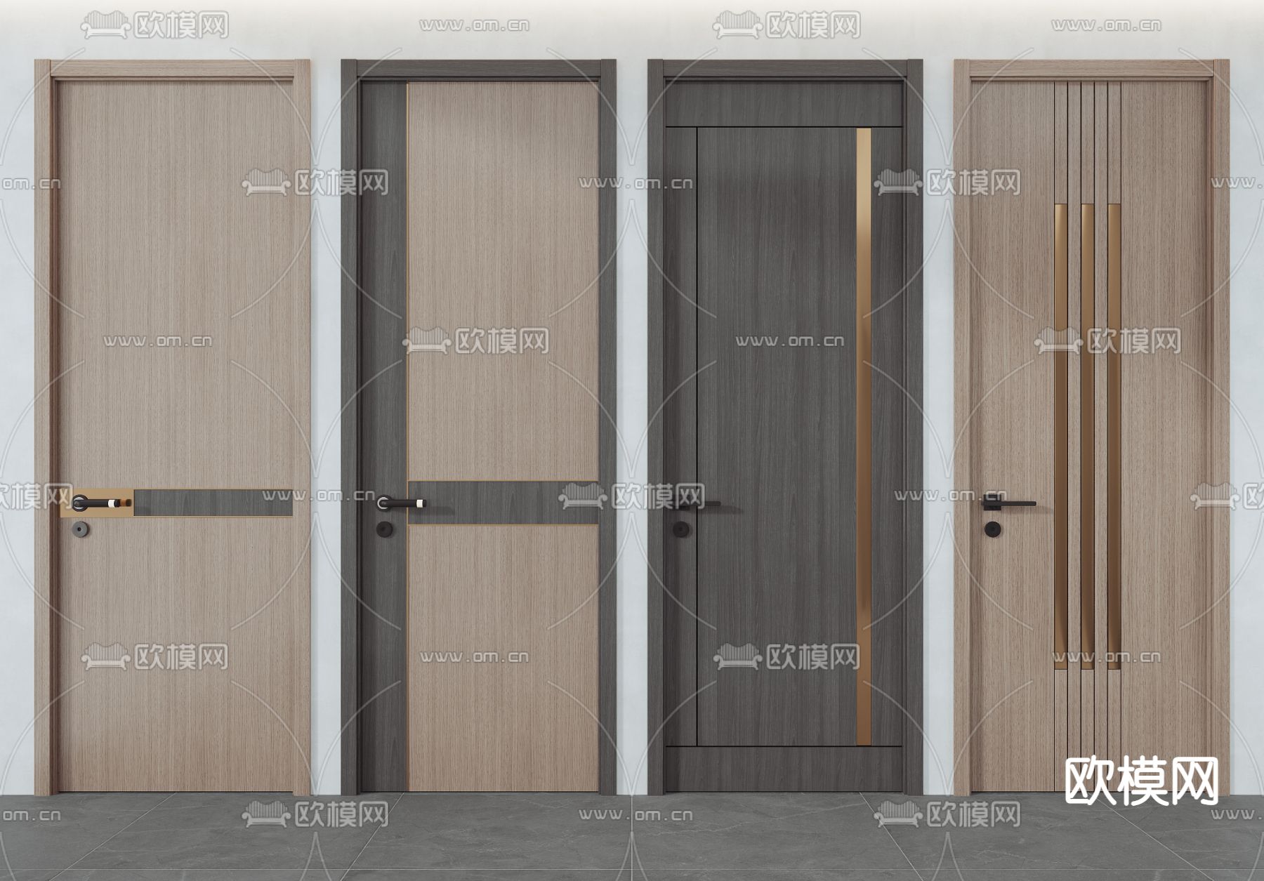 木门 房门 单开门 平开门3d模型下载