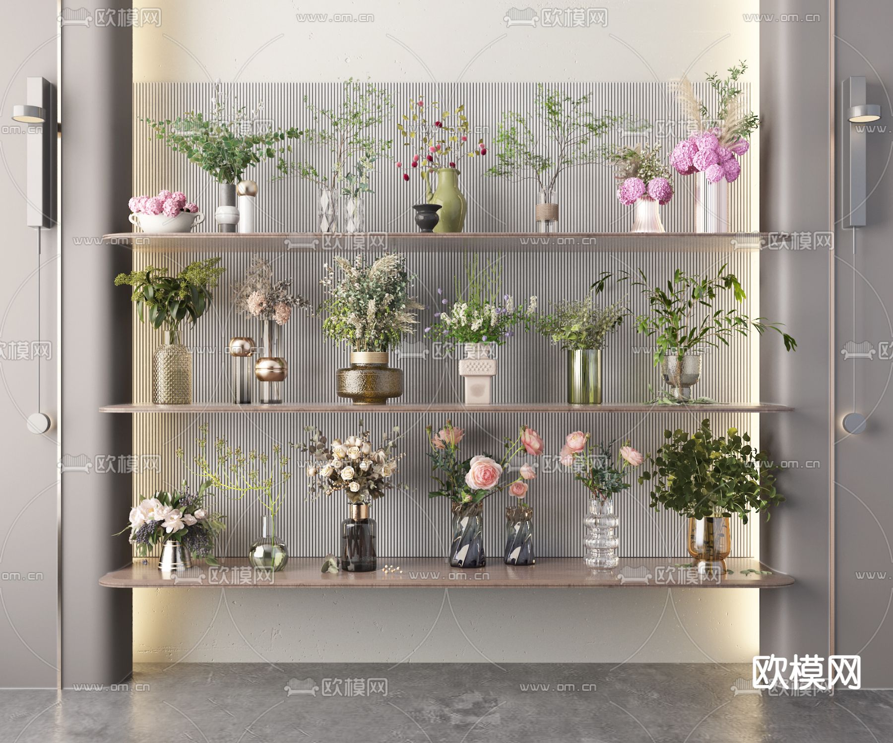 水生植物 花瓶 花艺 插花3d模型下载