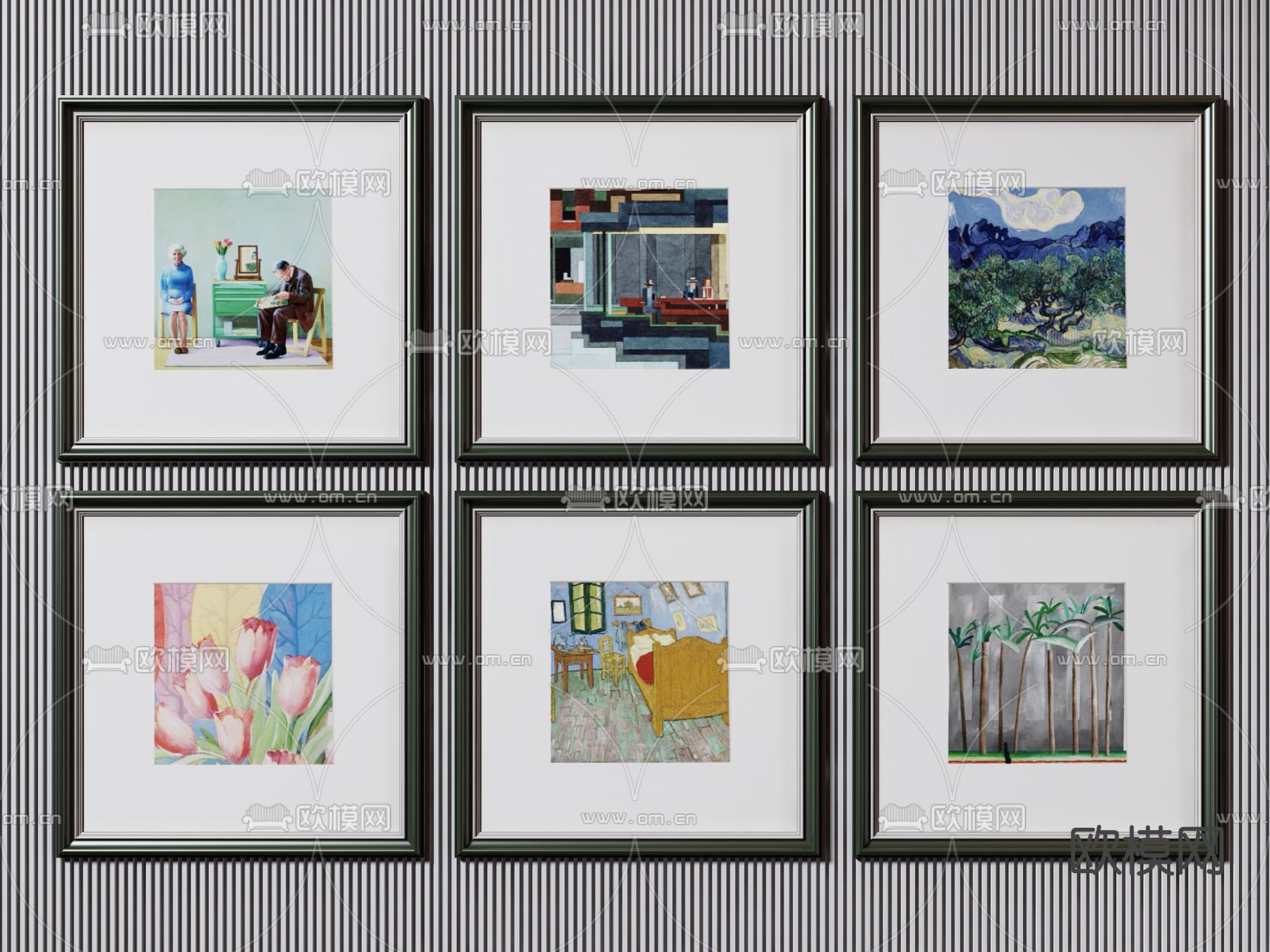 美式装饰画3d模型下载