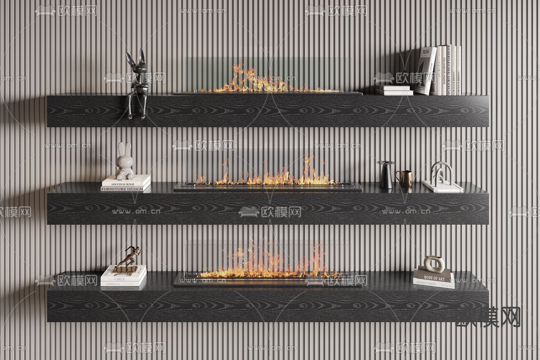 电子壁炉3d模型下载