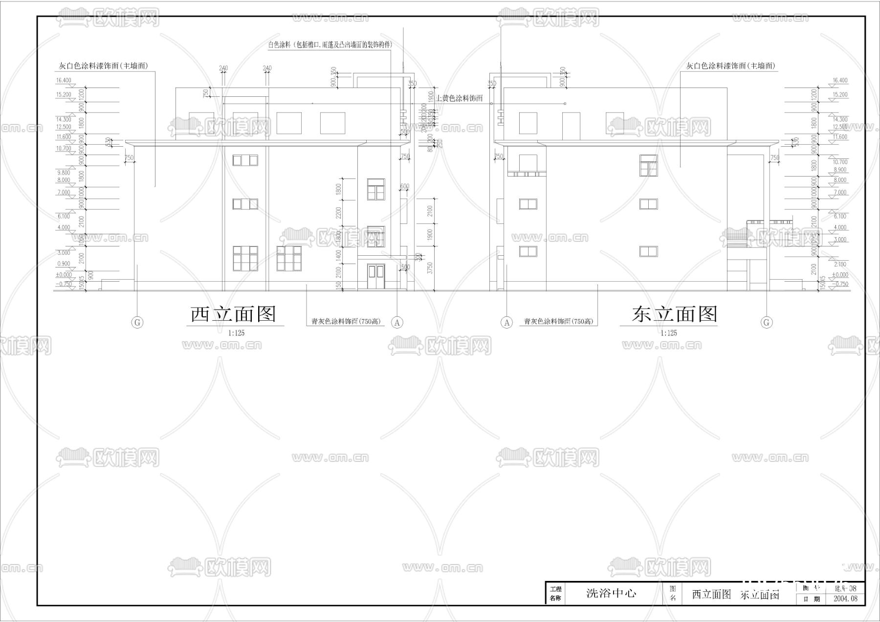 洗浴中心CAD施工图下载（渲染图6）