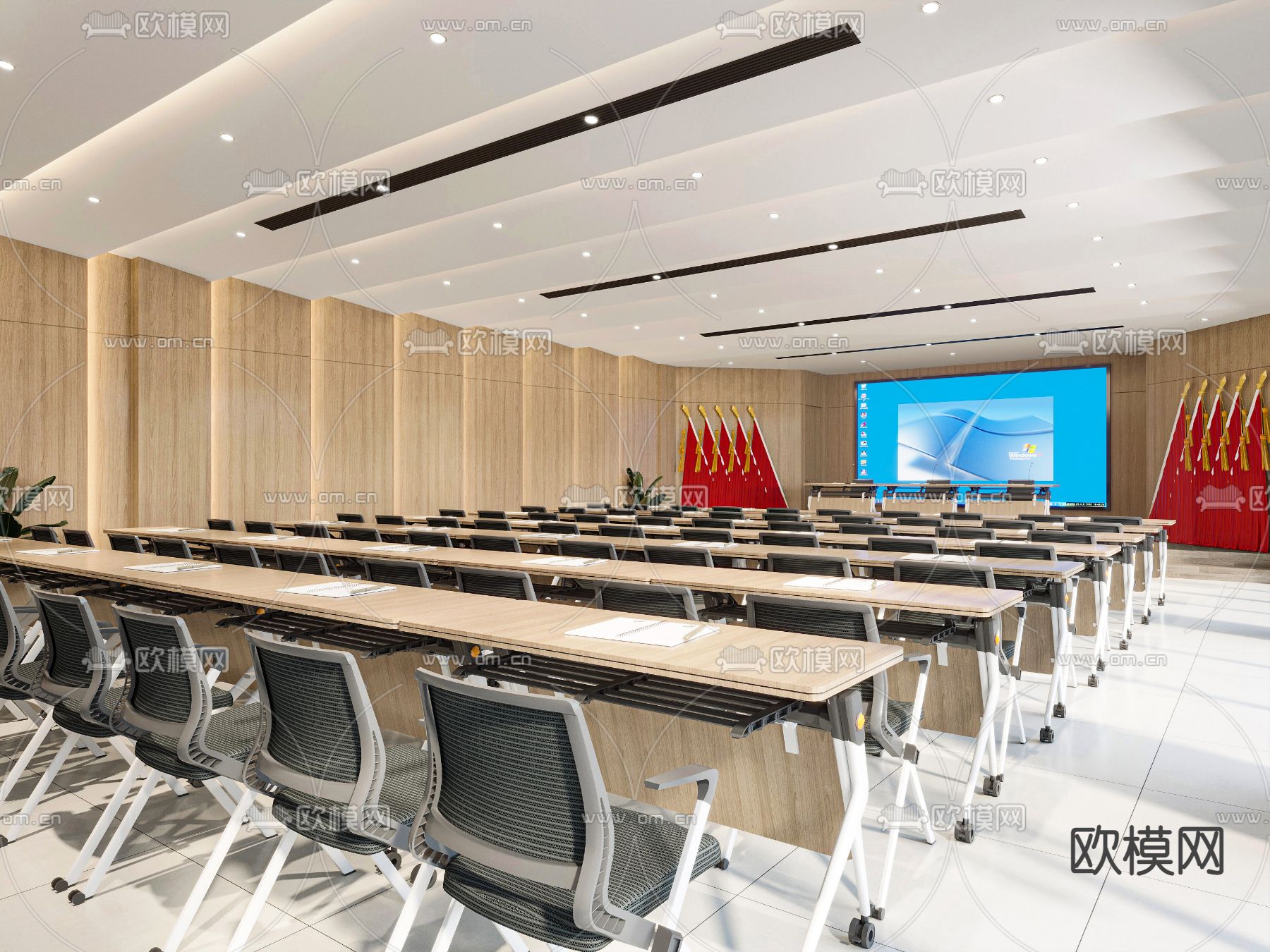 办事大厅 会议室3d模型下载（渲染图2）