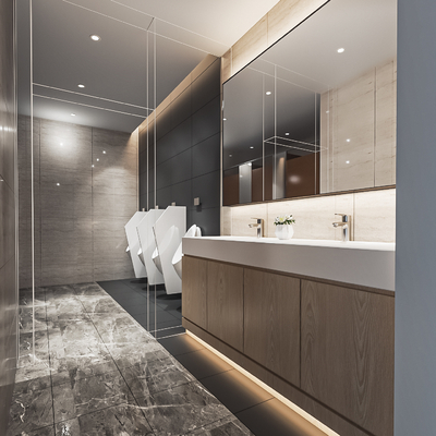  公共卫生间su模型 