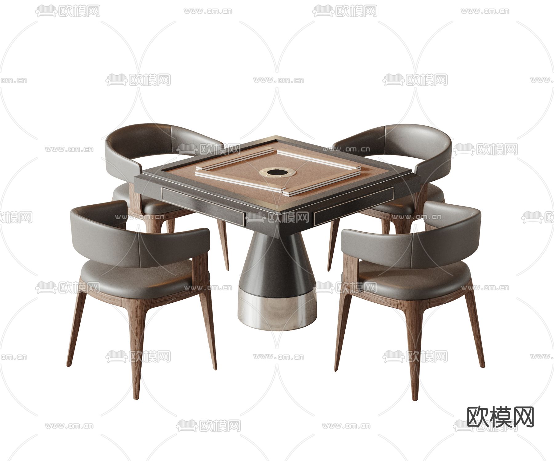现代麻将桌椅su模型下载（渲染图1）