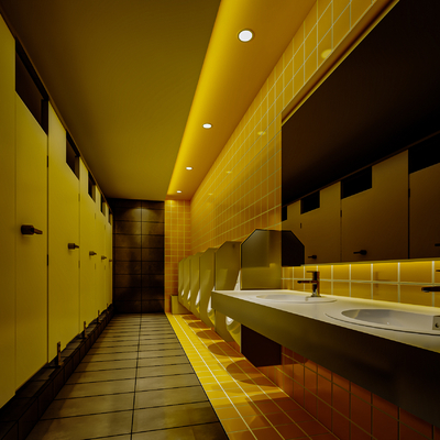  公共卫生间su模型 