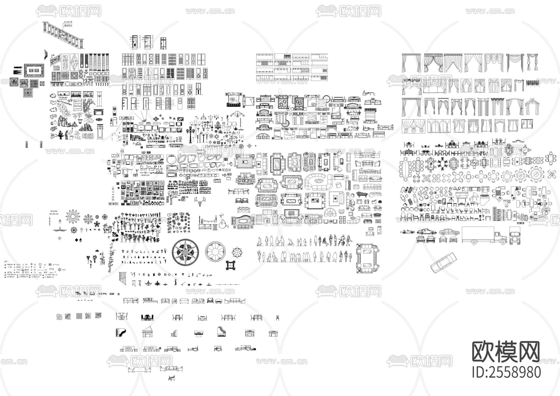 家具CAD图库下载（渲染图1）