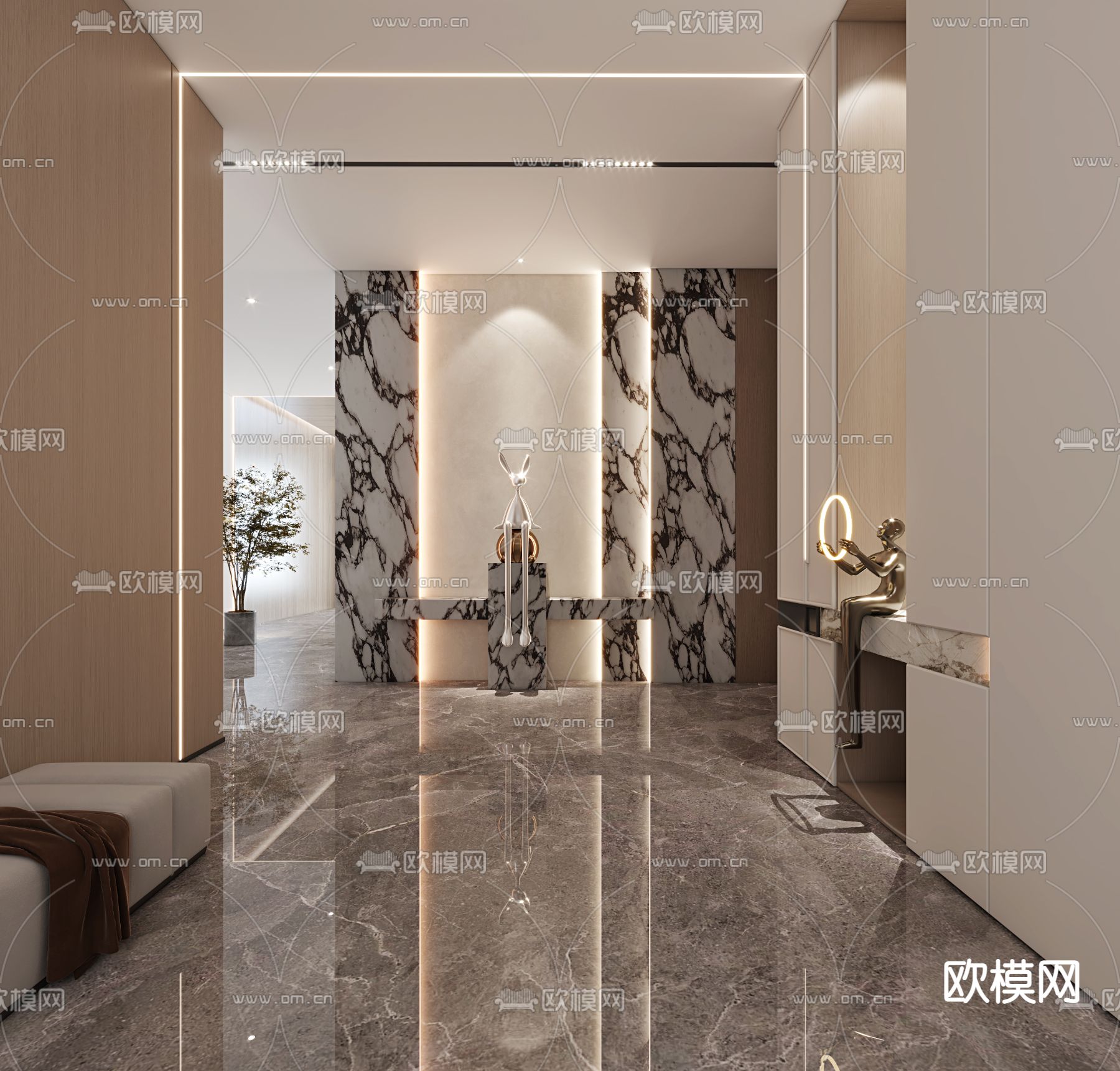 玄关过道3d模型下载