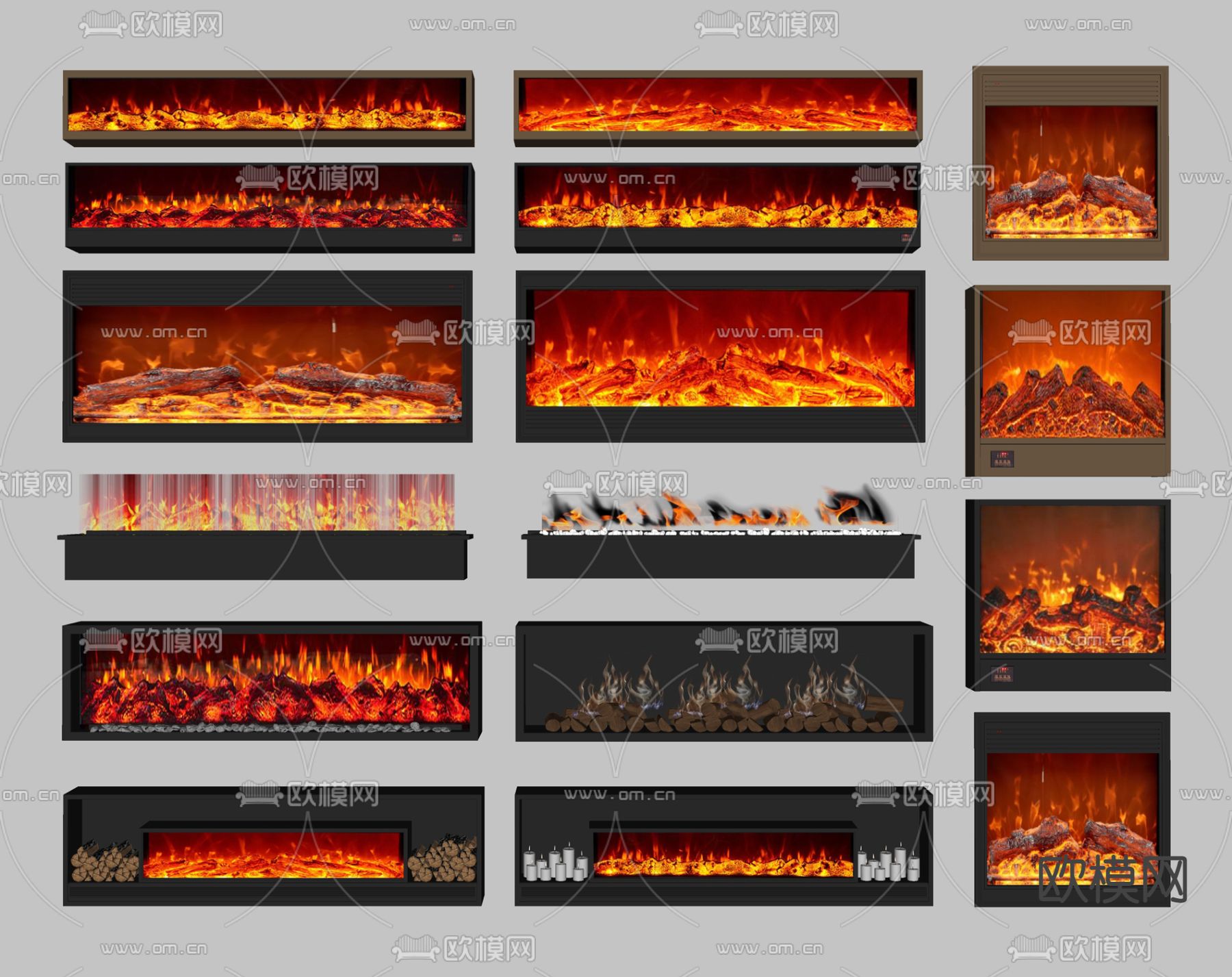 电子壁炉su模型下载（渲染图2）