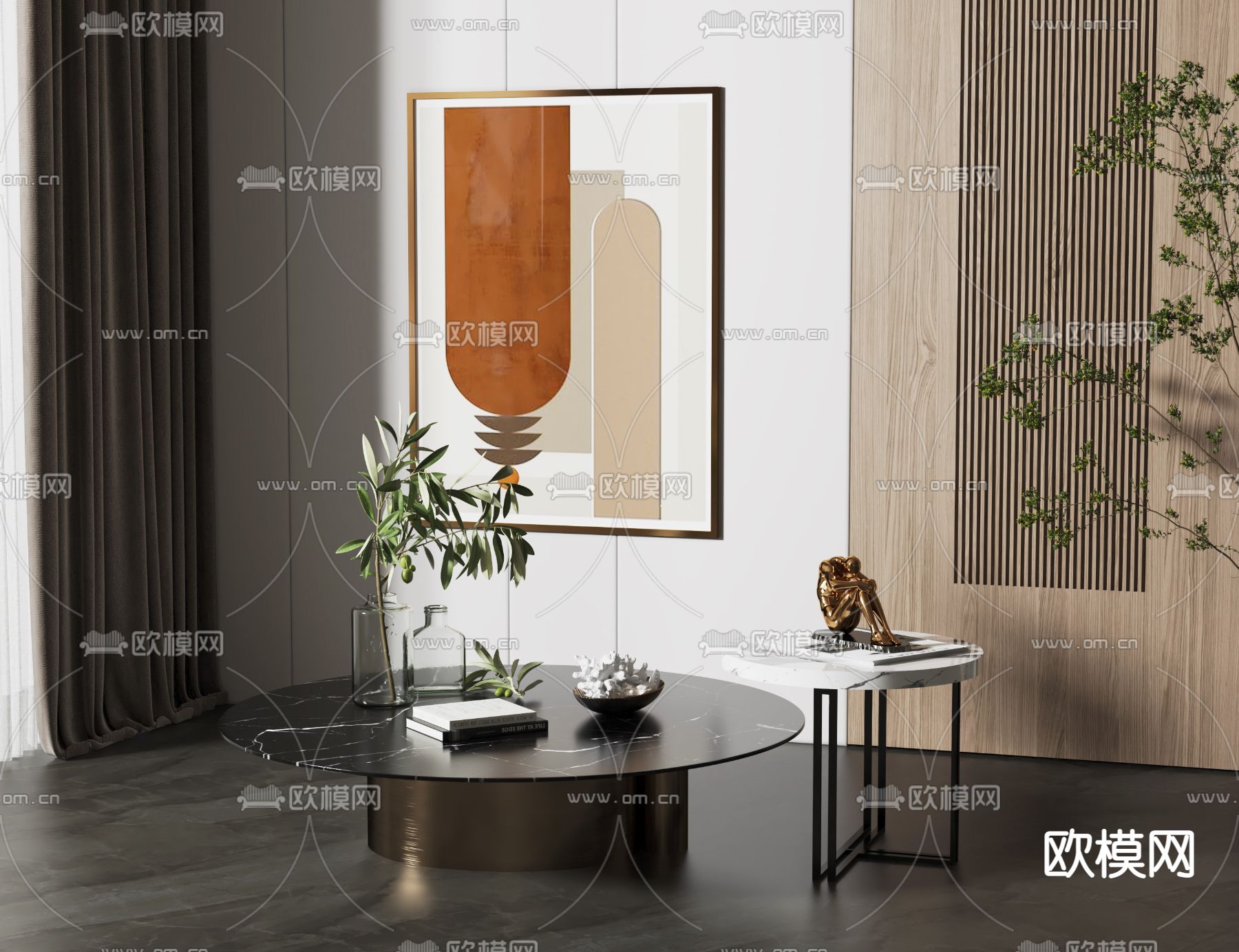 子母茶几3d模型下载